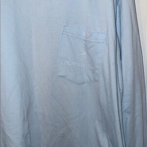 Women’s  Light Blue Pocket Long-Sleeve Shirt